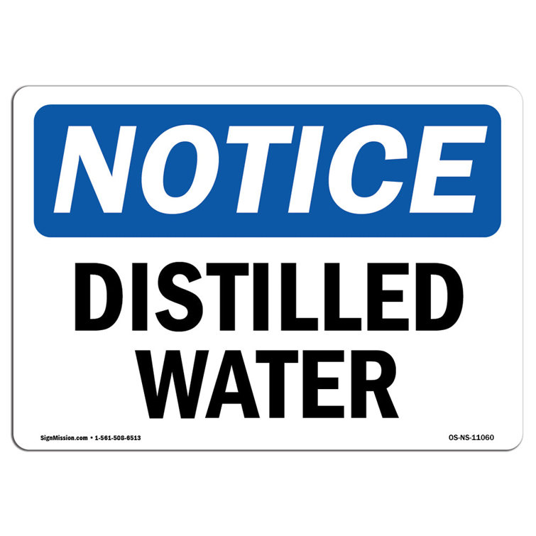 SignMission Distilled Water Sign Wayfair